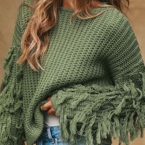 Fringe wild sweater top